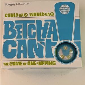 Pressman Betcha Can't Board Game - Blue and White